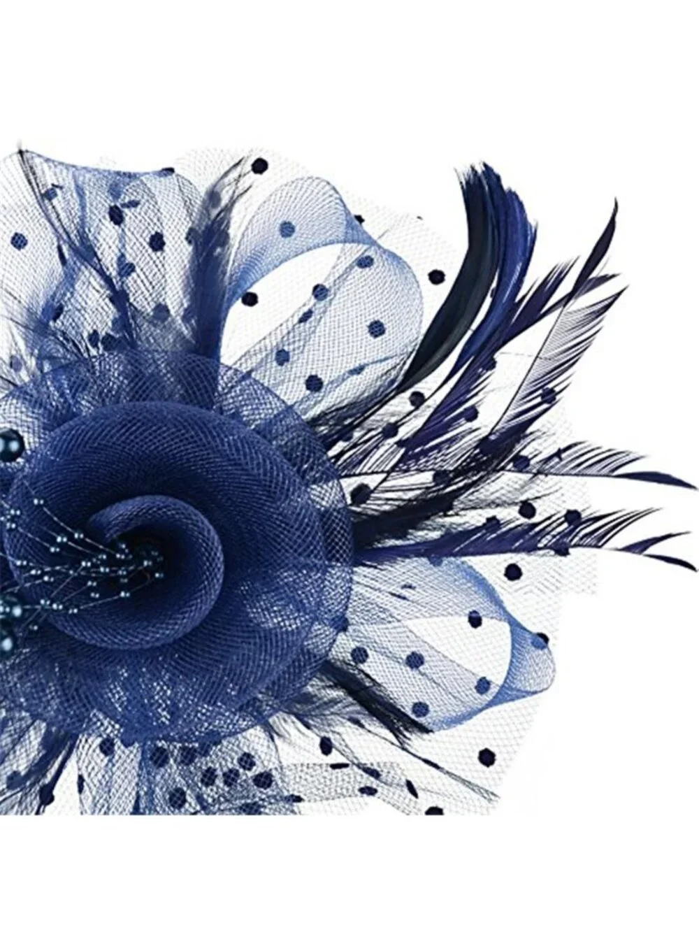 Fascinators Hat Flower Mesh Ribbons Feathers on a Headband and a Clip